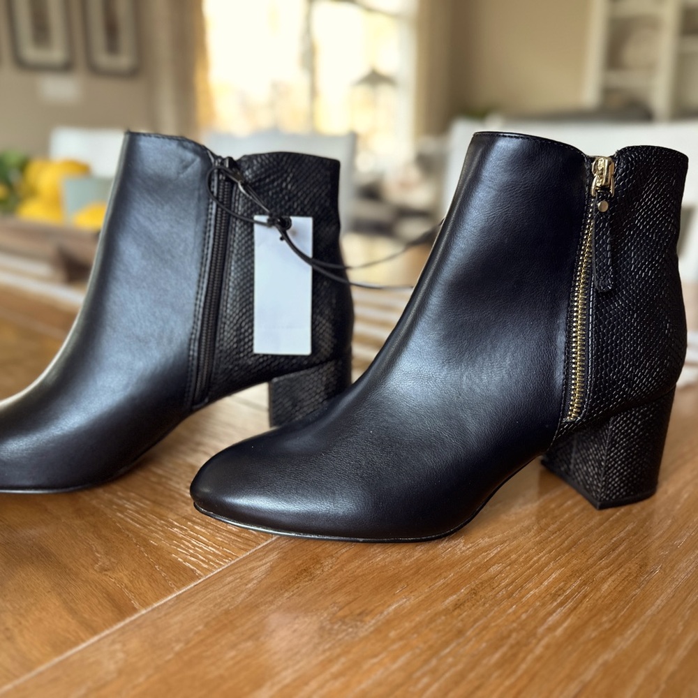 Ann Taylor black booties size 9 new with tags